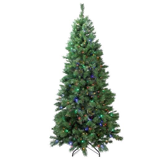 7 Ft. Pre-Lit Single Plug Slim Glacier Artificial Christmas Tree 7 Ft. Pre-Lit Single Plug Slim Glacier Artificial Christmas Tree, Multi-Function LED Lights - 7 Ft. Pre-Lit Single Plug Slim Glacier Artificial Christmas Tree